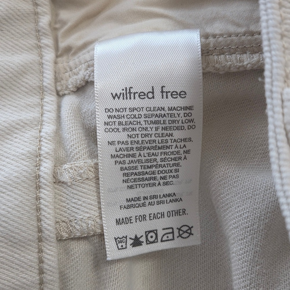 Wilfred Free Aritzia Cream High Waisted Button Fly Cargo Pants Womens 6 Utility - Picture 7 of 10